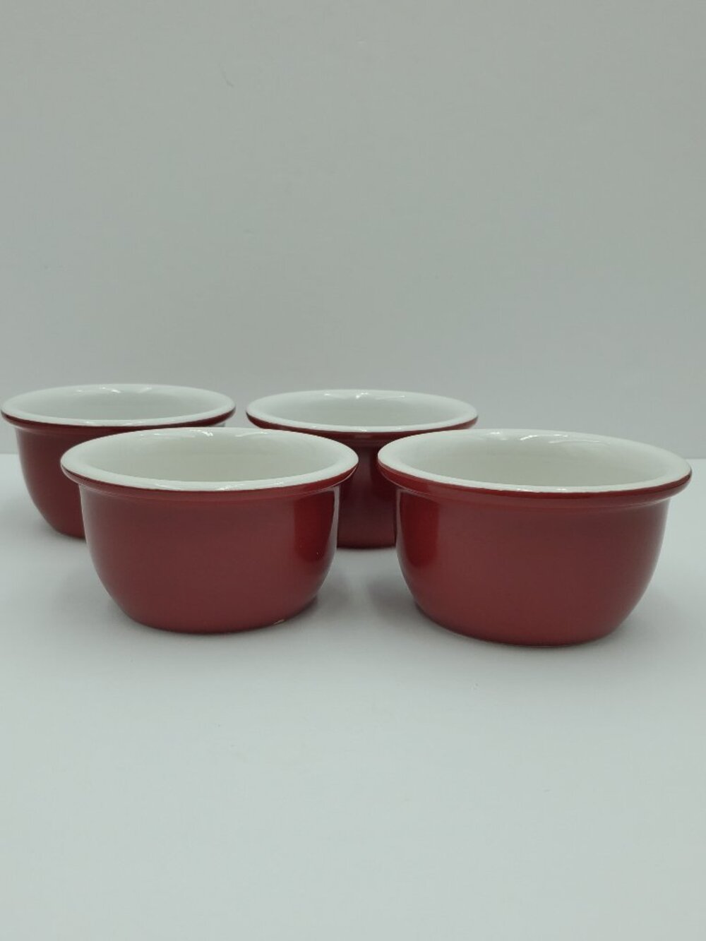 Corelle Coordinates Stoneware Red Ramekins Custard Cups Sauce Dip Bowls